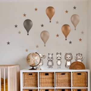 Nálepky na stěnu - INSPIO zvířátka s balony